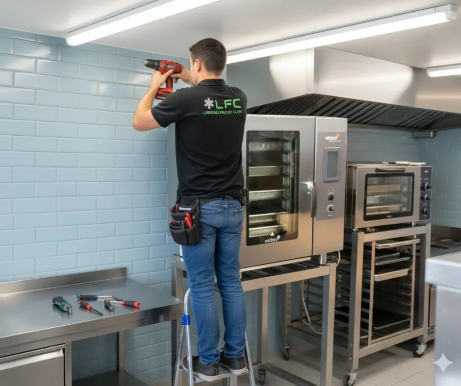 Installation d'un four mixte professionnel